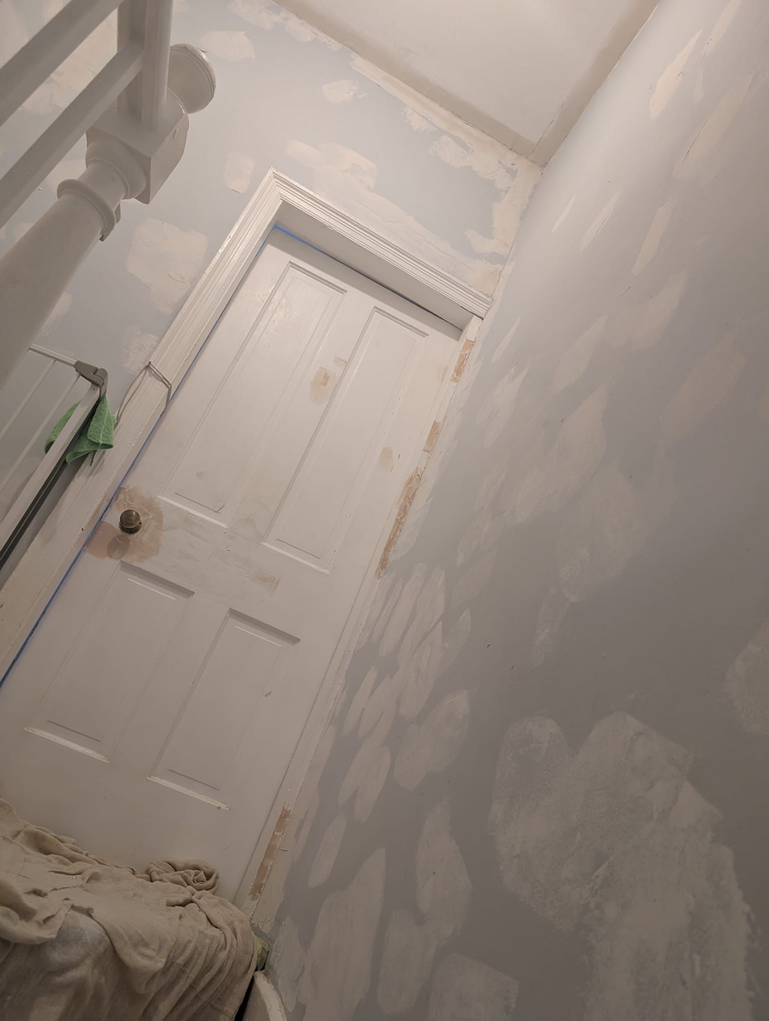 Wall filling and preparation in progress